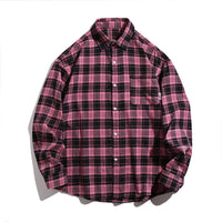 Flanelowa koszula unisex o klasycznym kroju w kratę z miękkiej bawełny i kieszenią na piersi