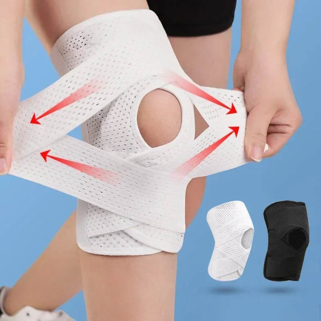 FlexGuard Knee Pads | with Support Compression Springs and Tension Strap - for Stability - Pain Relief and Protection Glevato