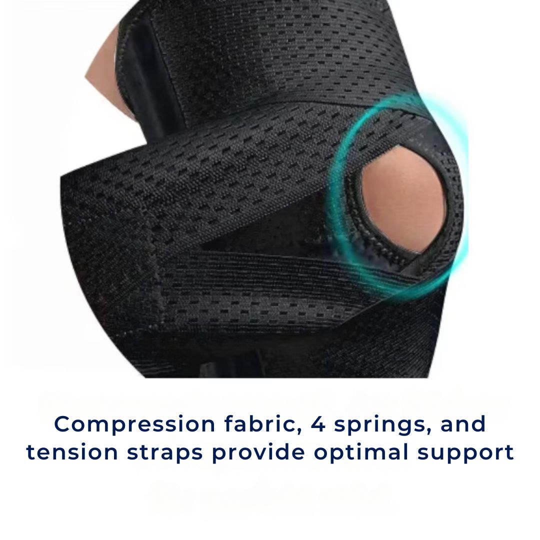 FlexGuard Knee Pads | with Support Compression Springs and Tension Strap - for Stability - Pain Relief and Protection Glevato