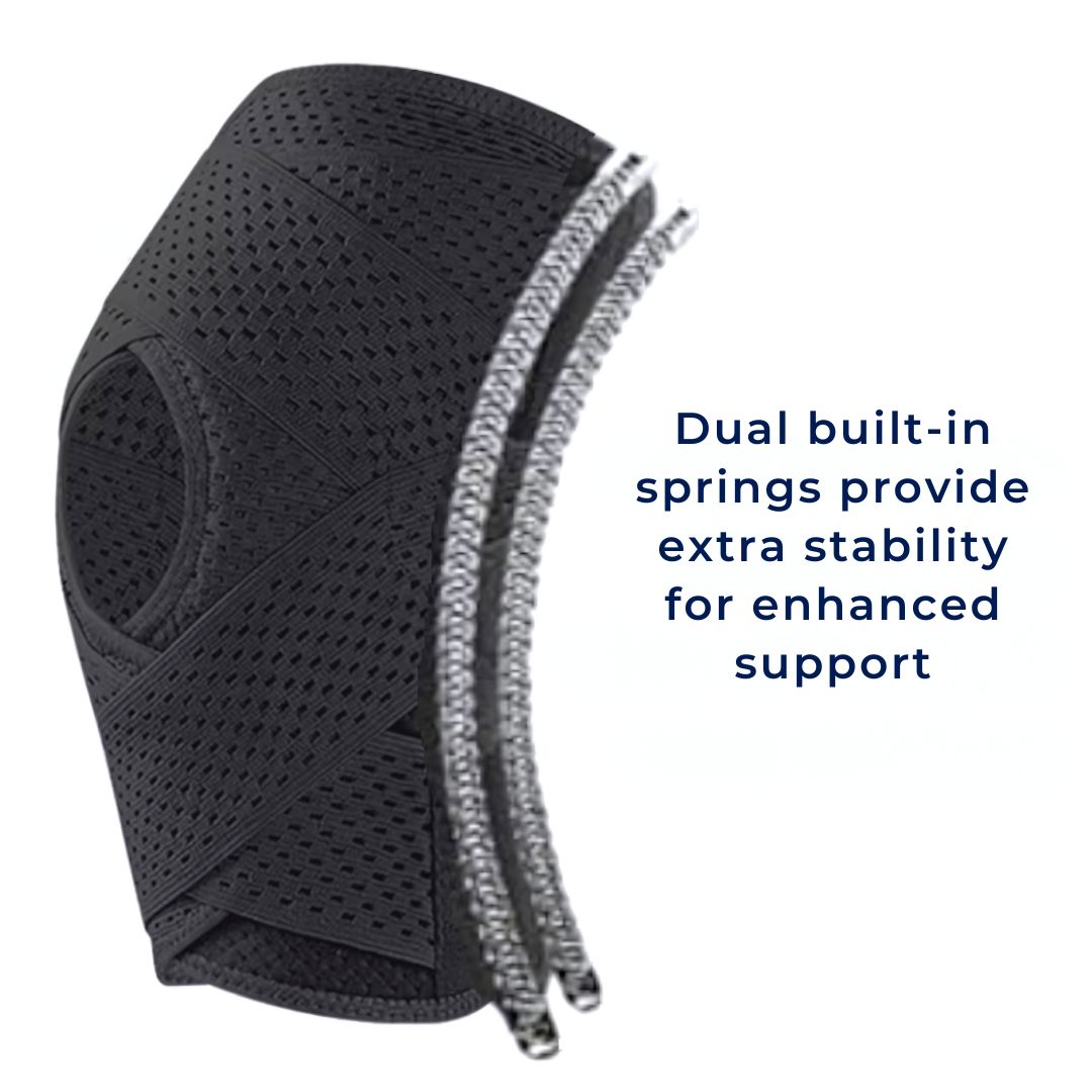 FlexGuard Knee Pads | with Support Compression Springs and Tension Strap - for Stability - Pain Relief and Protection Glevato