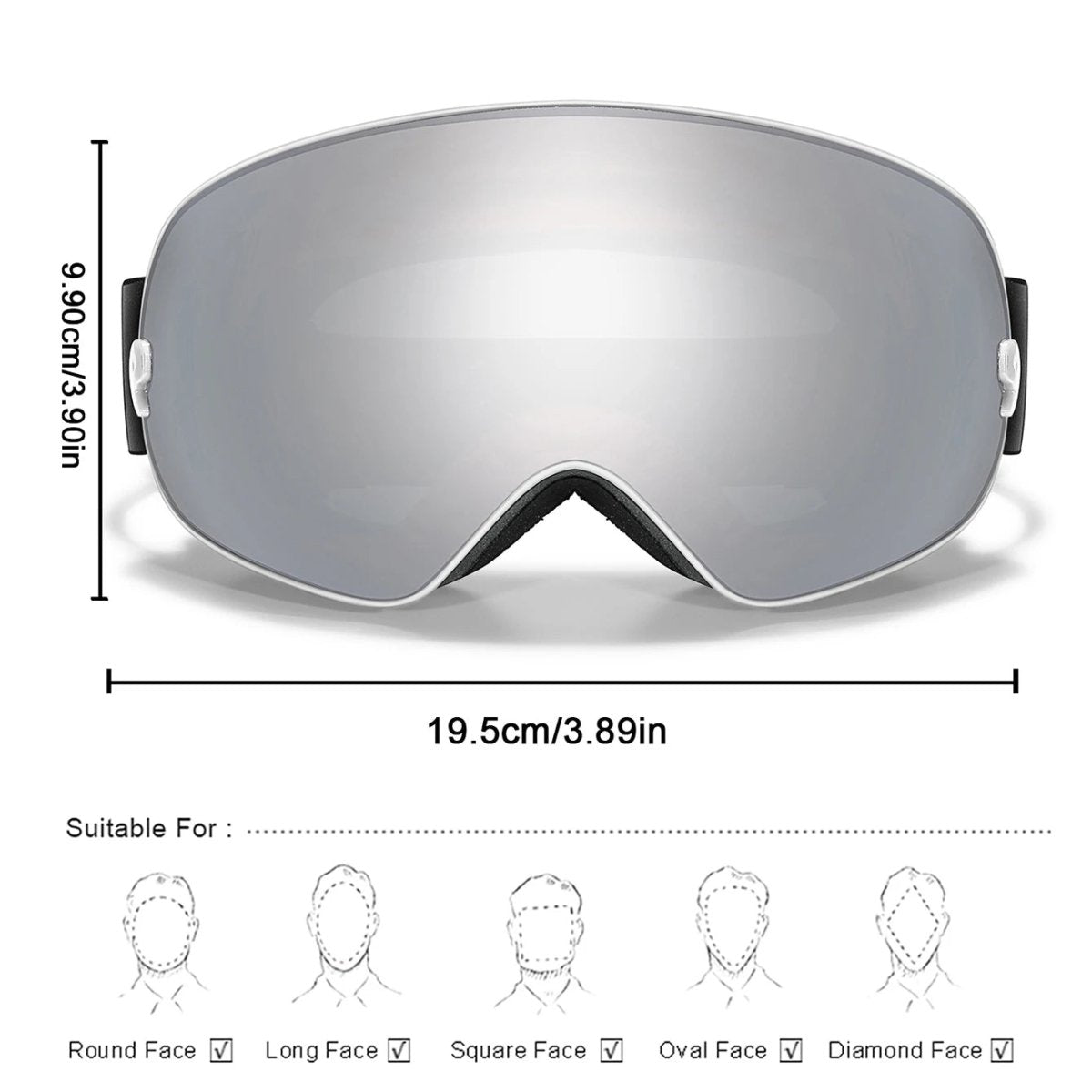 FROSTBLICK – Premium ski goggles with anti-fog coating, UV400 protection & night vision lens