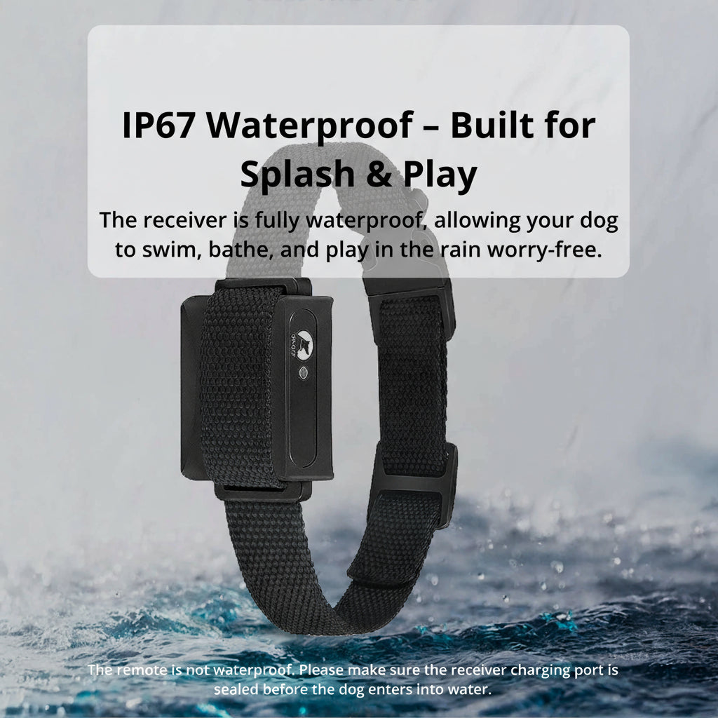 Glevato | 1000m Waterproof Dog Training Collar | Rechargeable, Remote Control & Adjustable for Small, Medium, and Large Dogs
