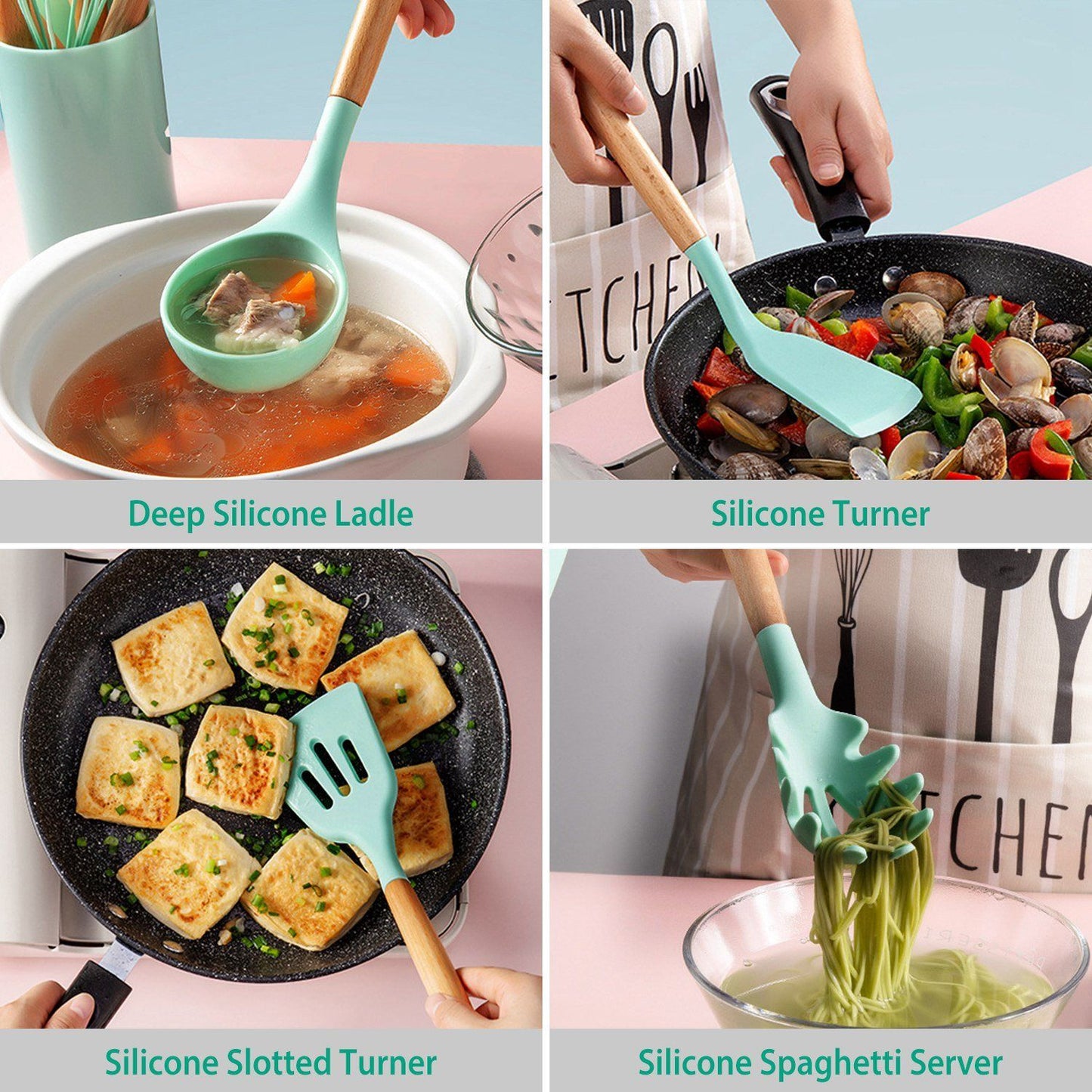 Glevato | 11-Piece: Silicone Kitchen Utensil Set