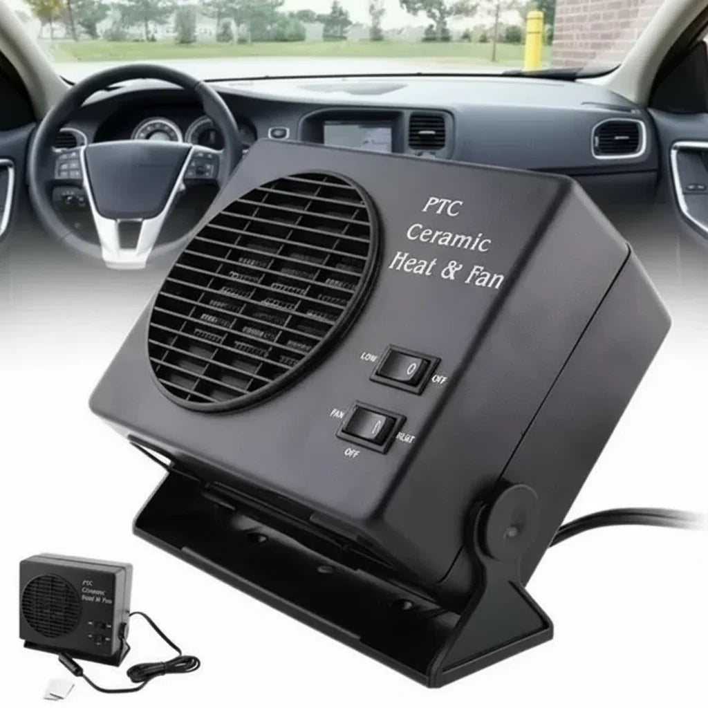 Glevato | 12V Ceramic Car Heater Fan | 150W-300W | Portable Defroster with Automatic Thermostat