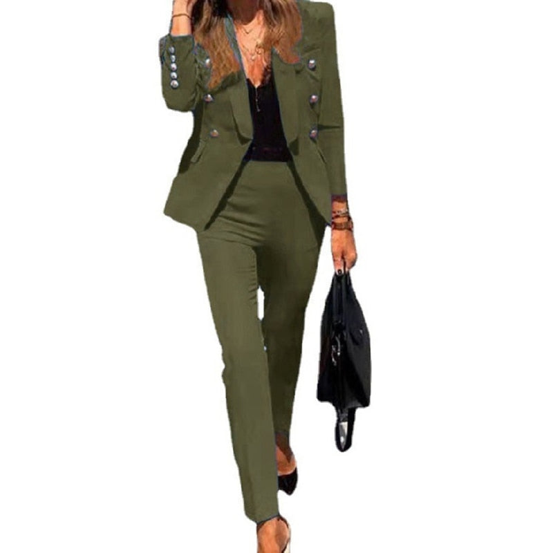Glevato 2-Piece Blazer-Pants Set