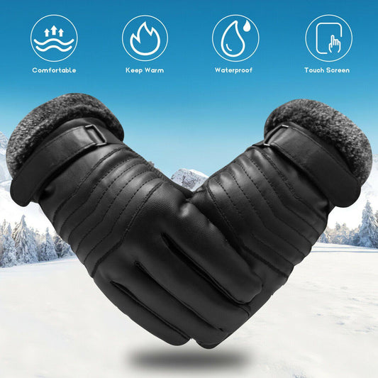 Glevato | -30℃ Waterproof, Warm Leather Ski Gloves for Winter | Touchscreen Compatible