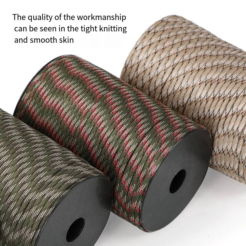 Glevato | 550 Military Standard Paracord Rope: 100m 4mm Outdoor Survival Gear for Parachute, Tent, Lanyard, Belt - 9-Core Cord for Camping & Emergencies