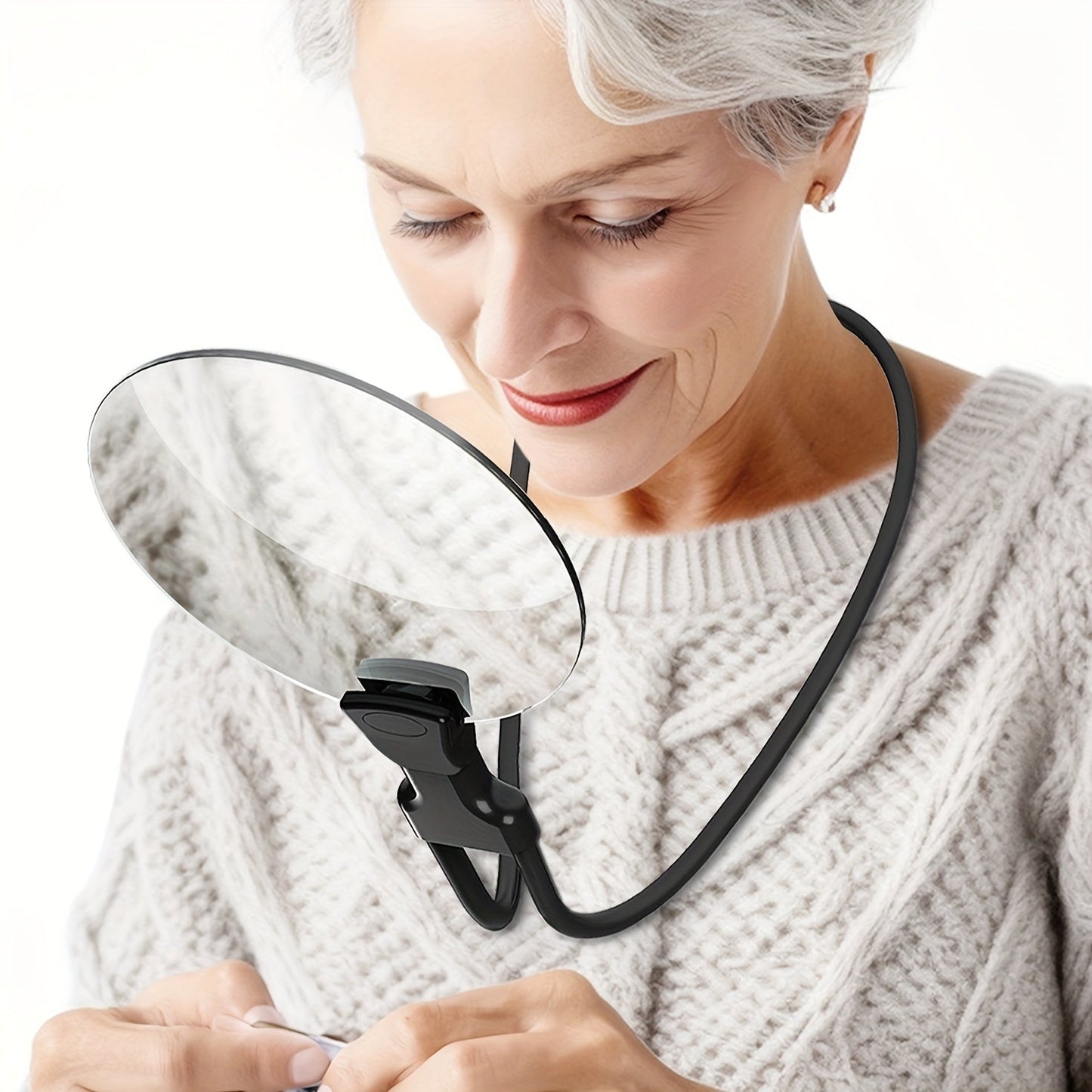 Glevato | 5X Magnifying Glass Pro – Hands-Free Adjustable Neck Magnifier for Seniors and Visually Impaired – Perfect for Reading, Sewing, Crafting, and Inspection
