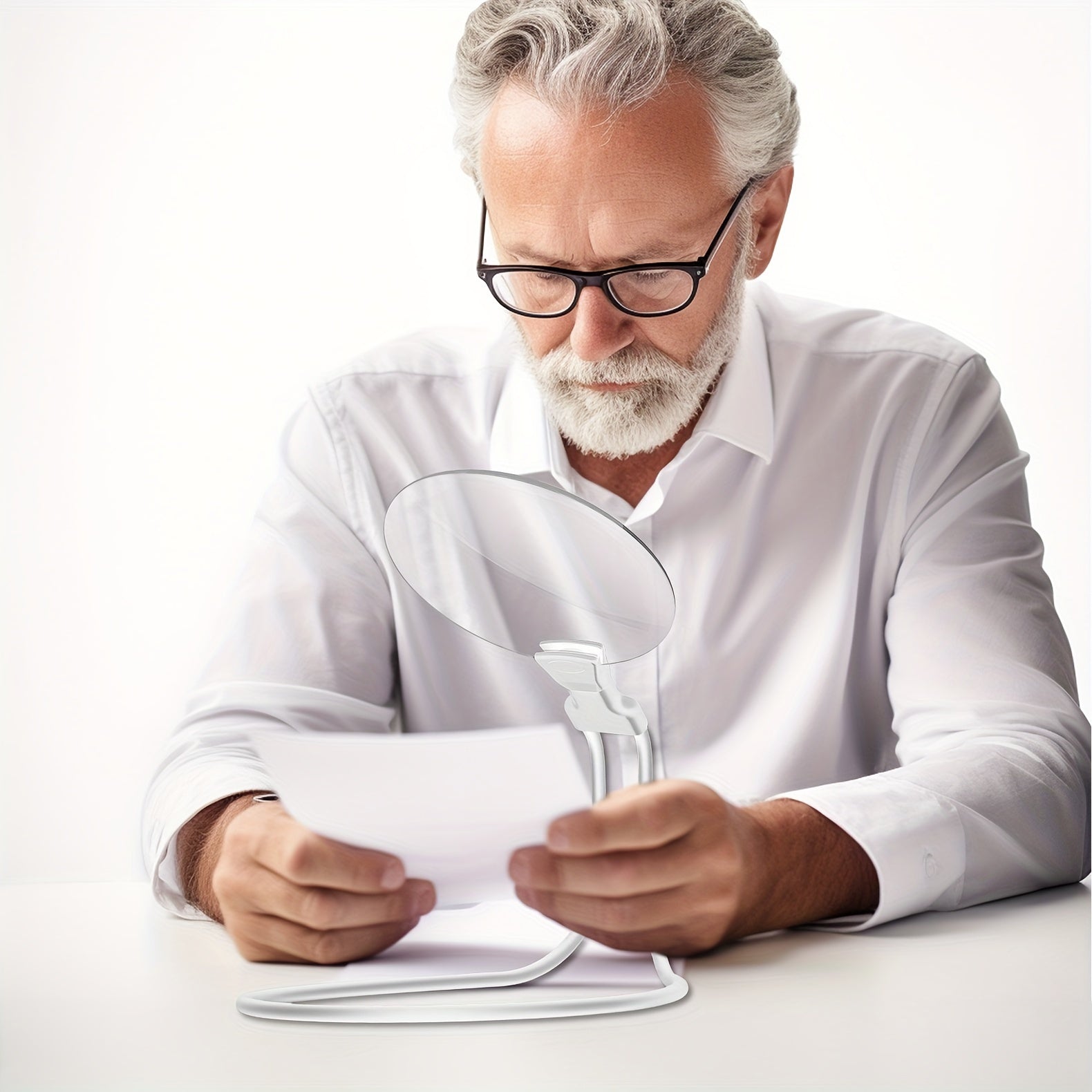 Glevato | 5X Magnifying Glass Pro – Hands-Free Adjustable Neck Magnifier for Seniors and Visually Impaired – Perfect for Reading, Sewing, Crafting, and Inspection