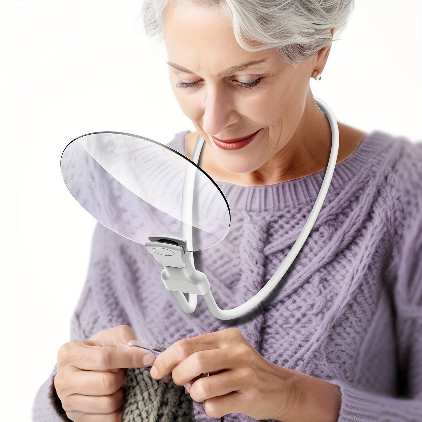 Glevato | 5X Magnifying Glass Pro – Hands-Free Adjustable Neck Magnifier for Seniors and Visually Impaired – Perfect for Reading, Sewing, Crafting, and Inspection