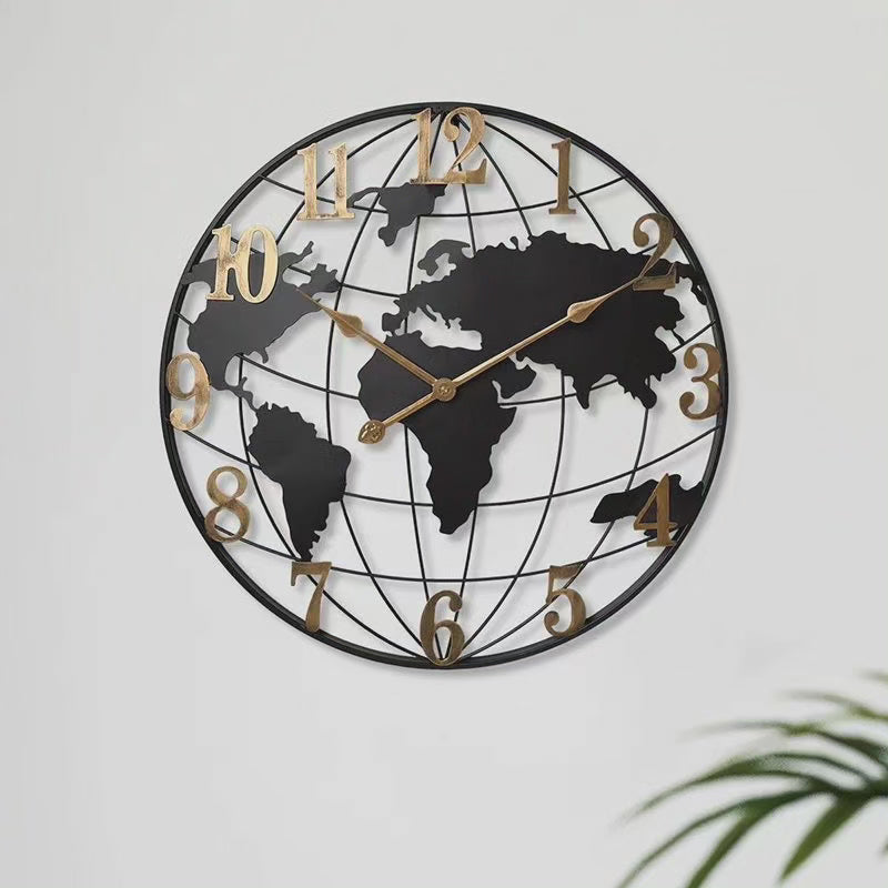 Glevato | 60cm Large World Map Wall Clock