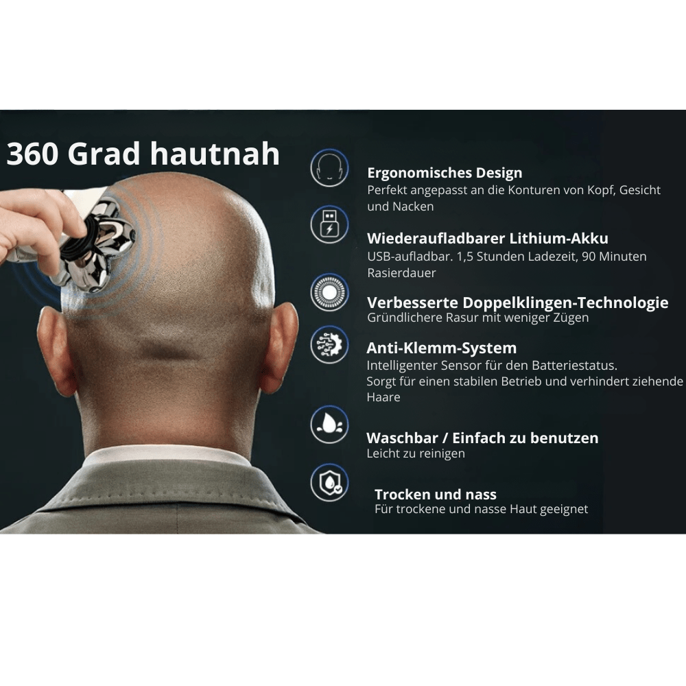 Glevato | 7D Electric Shaver with IP68 Water Protection and USB Charging