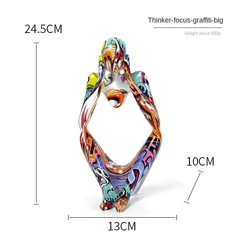 Glevato | Abstract Thinker Sculpture | Handmade Resin Table Decoration