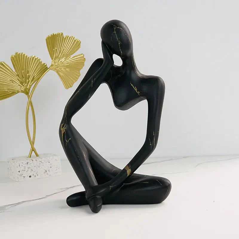 Glevato | Abstract Thinker Sculpture | Handmade Resin Table Decoration