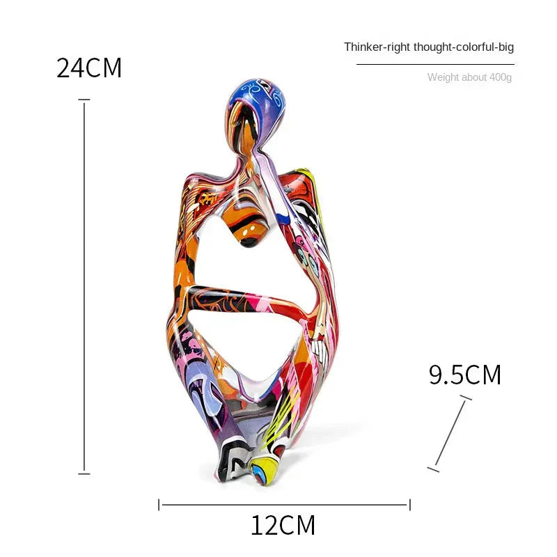 Glevato | Abstract Thinker Sculpture | Handmade Resin Table Decoration