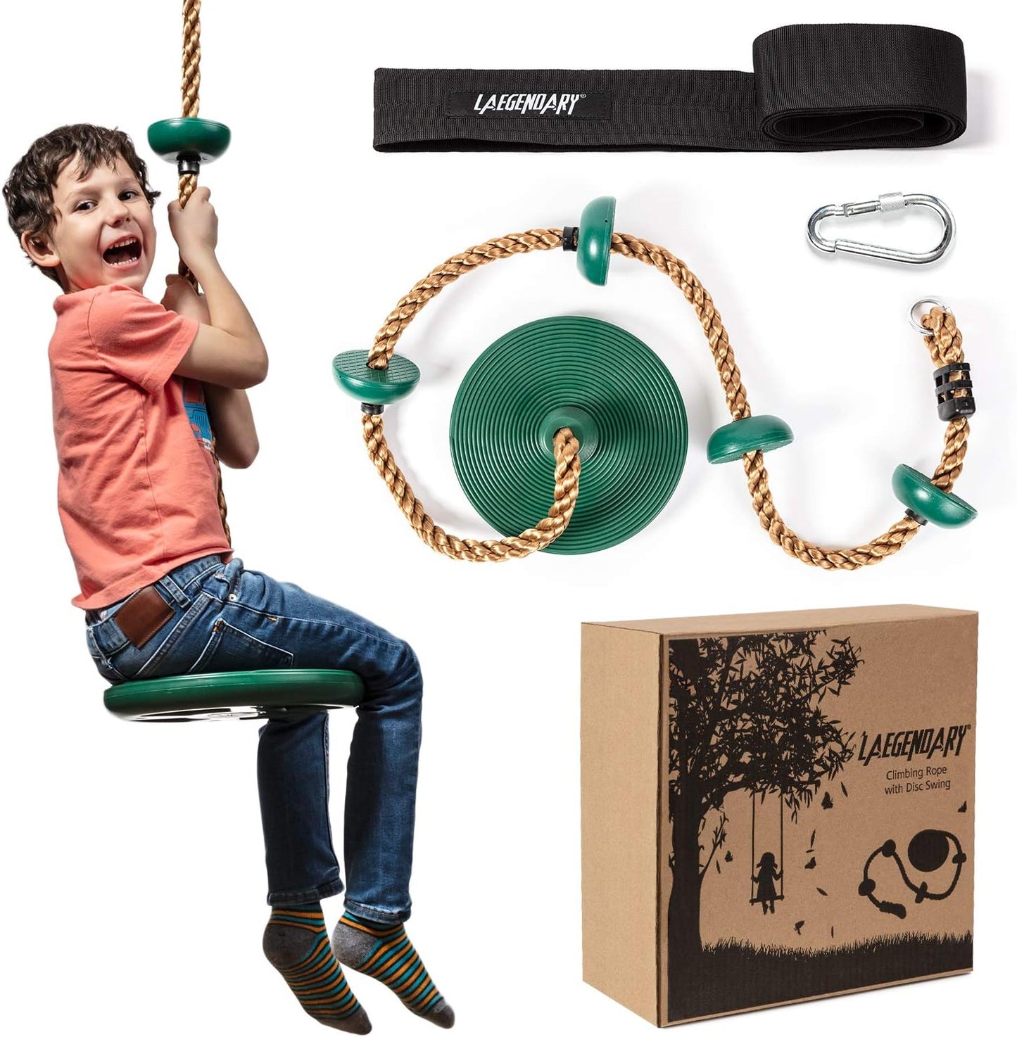 Glevato | Adventurous Tree Swing Set - with Climbing Rope and Platforms for Children