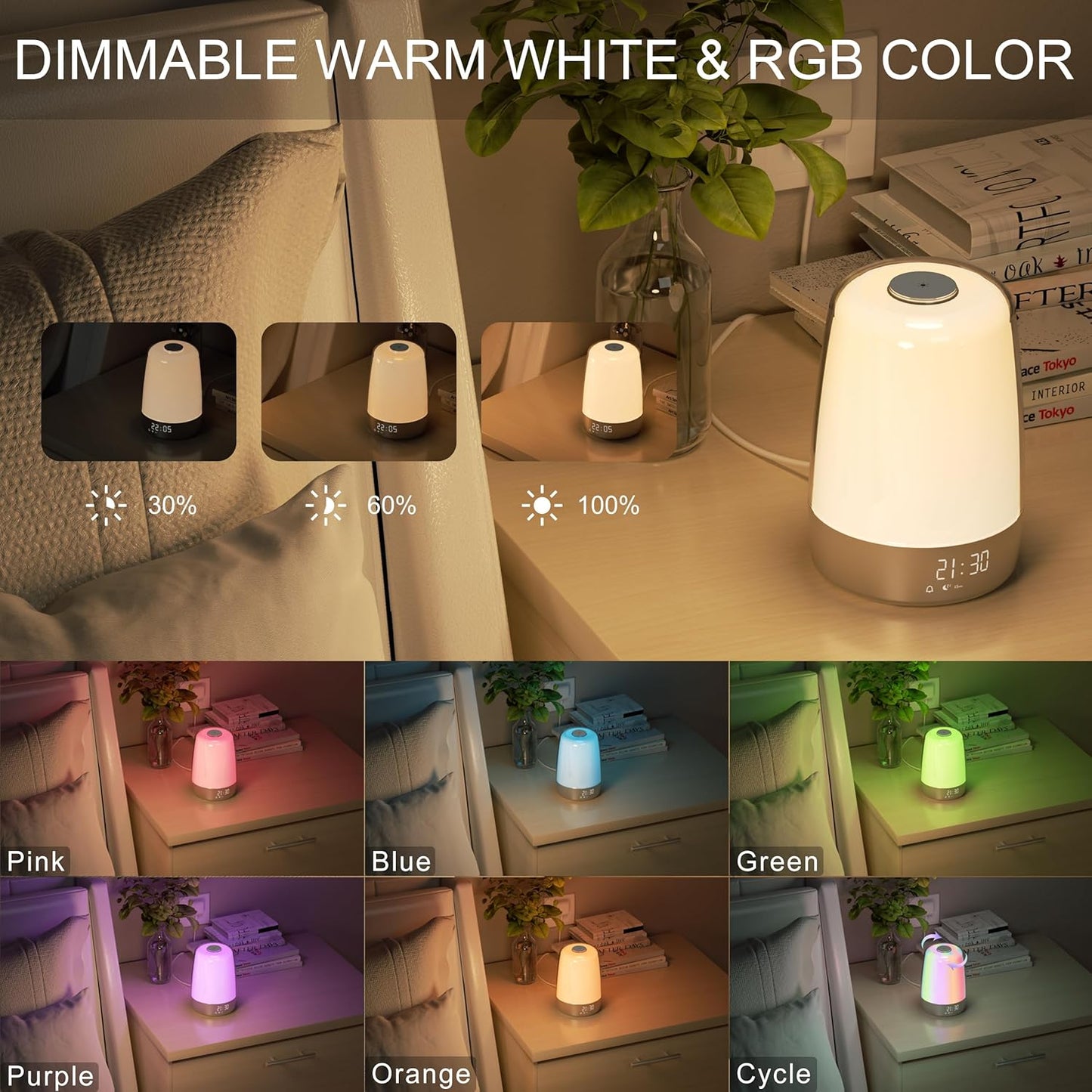 Glevato | Aurora Wake-Up Light | Sunrise & Sunset | USB-C Rechargeable