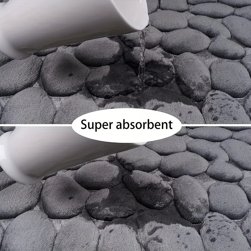 Glevato | Bathroom Non-Slip Mat with Stone Design