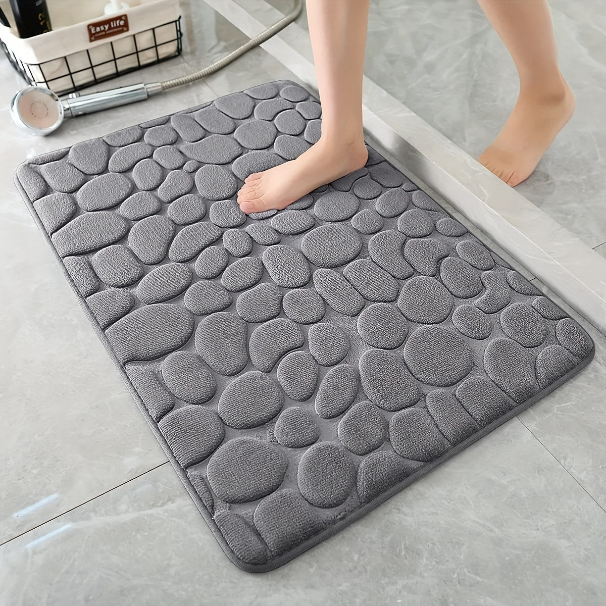 Glevato | Bathroom Non-Slip Mat with Stone Design