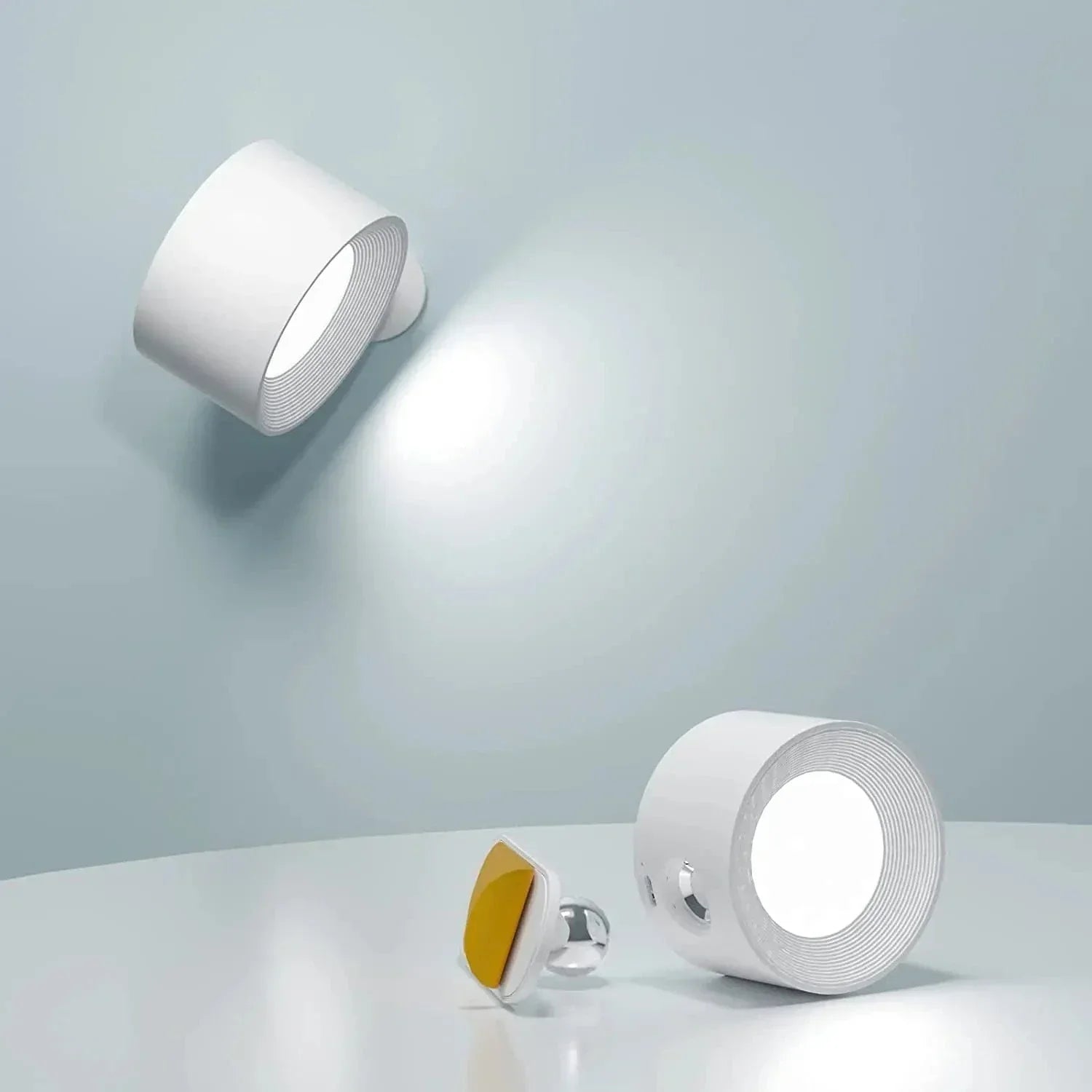 Glevato | Battery-Powered Wall Lamp | Rechargeable, 360° Adjustable and Wireless for Bedrooms, Hallways, and Reading Corners