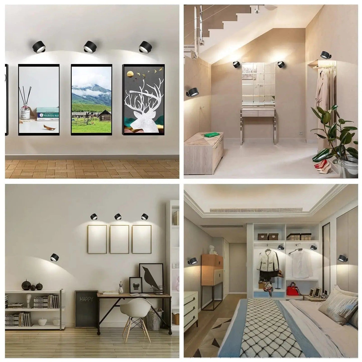 Glevato | Battery-Powered Wall Lamp | Rechargeable, 360° Adjustable and Wireless for Bedrooms, Hallways, and Reading Corners