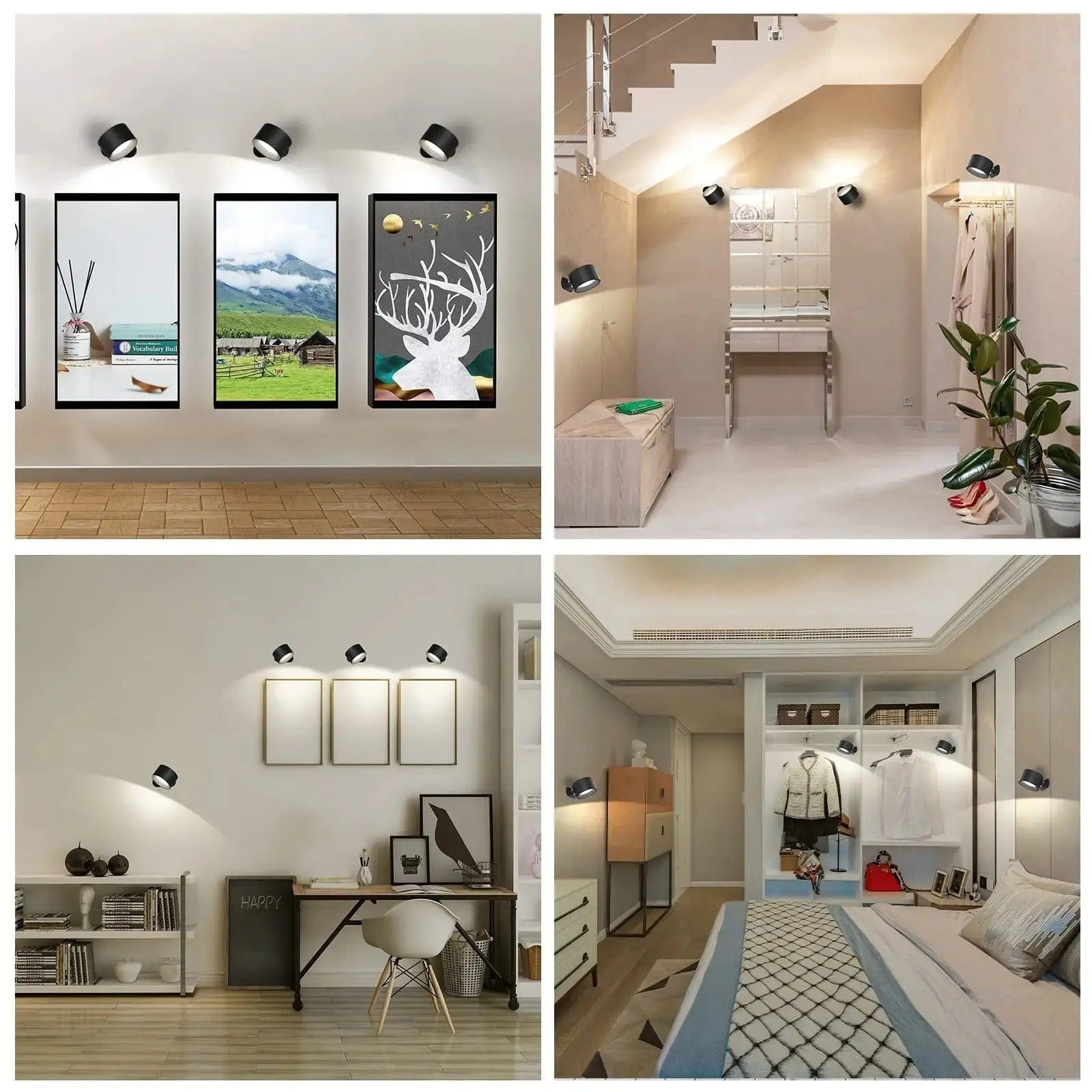 Glevato | Battery-Powered Wall Lamp | Rechargeable, 360° Adjustable and Wireless for Bedrooms, Hallways, and Reading Corners