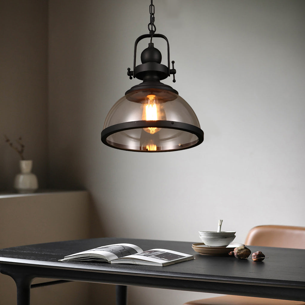 Glevato | Bowl-Shaped Glass Pendant Light | Industrial Retro Design