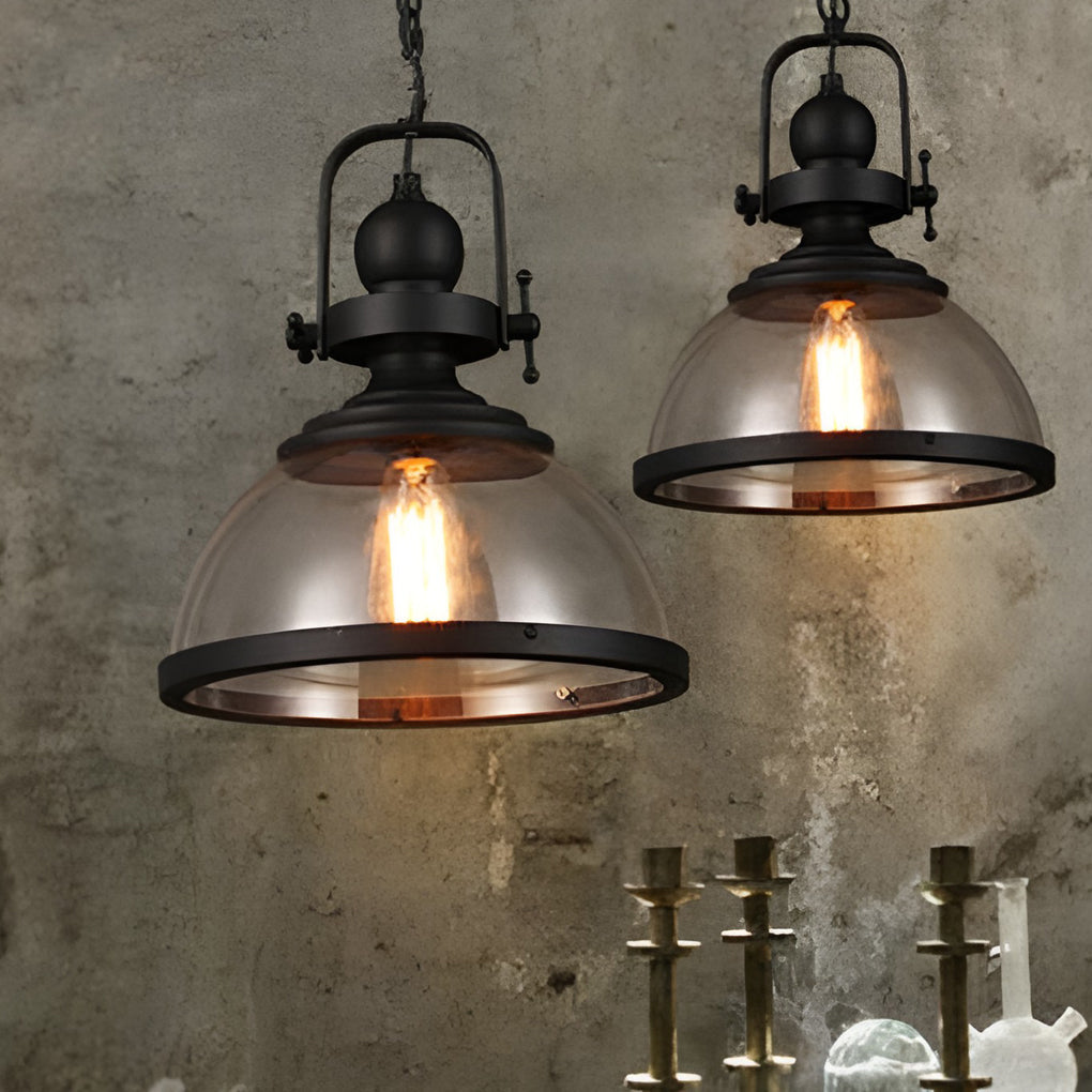 Glevato | Bowl-Shaped Glass Pendant Light | Industrial Retro Design
