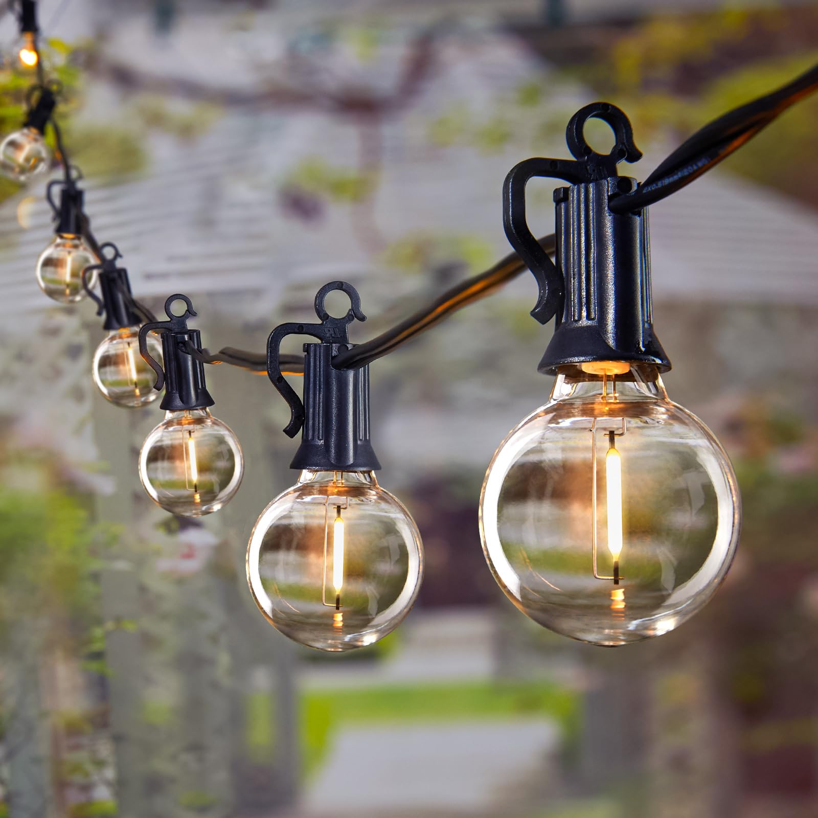 Glevato | Brightown 60Ft Outdoor String Lights - G40 Globe LED Patio Lights with 32 Shatterproof Bulbs