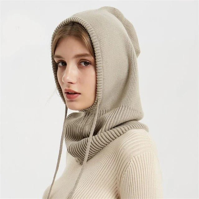 Glevato | Cashmere Knit Winter Hat with Hood – Warm & Elegant