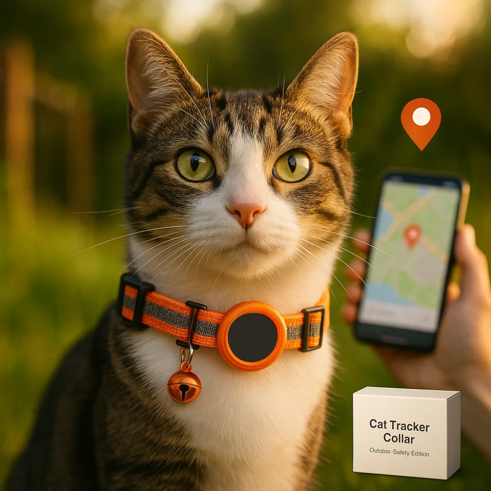 Glevato | Cat GPS Tracking Collar | Quick Release Lock, Reflective Design & Durable for Outdoor Safety Adventures