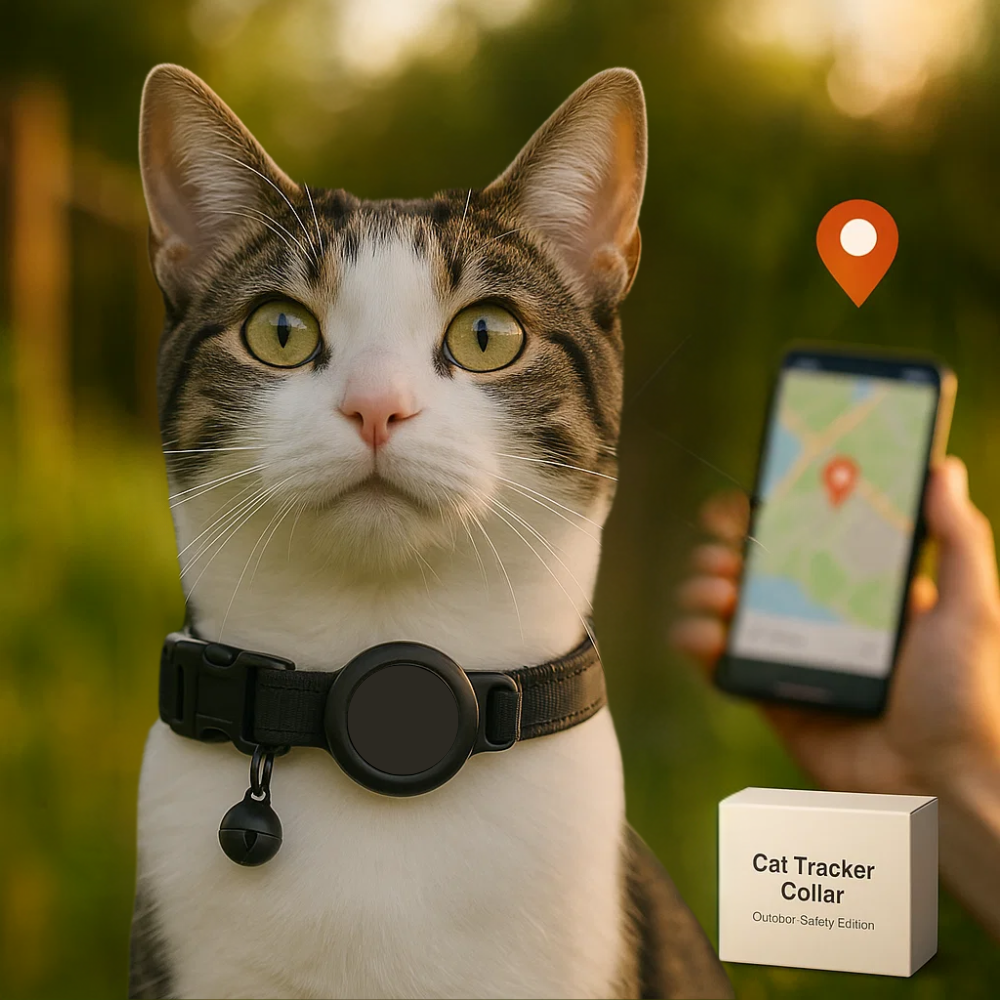 Glevato | Cat GPS Tracking Collar | Quick Release Lock, Reflective Design & Durable for Outdoor Safety Adventures