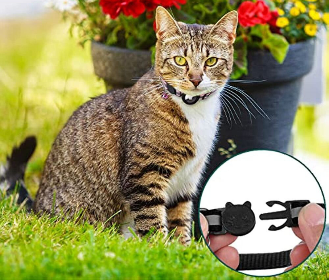 Glevato | Cat GPS Tracking Collar | Quick Release Lock, Reflective Design & Durable for Outdoor Safety Adventures