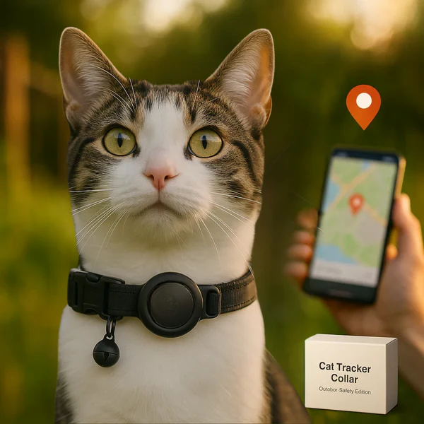 Glevato | Cat GPS Tracking Collar | Quick Release Lock, Reflective Design & Durable for Outdoor Safety Adventures