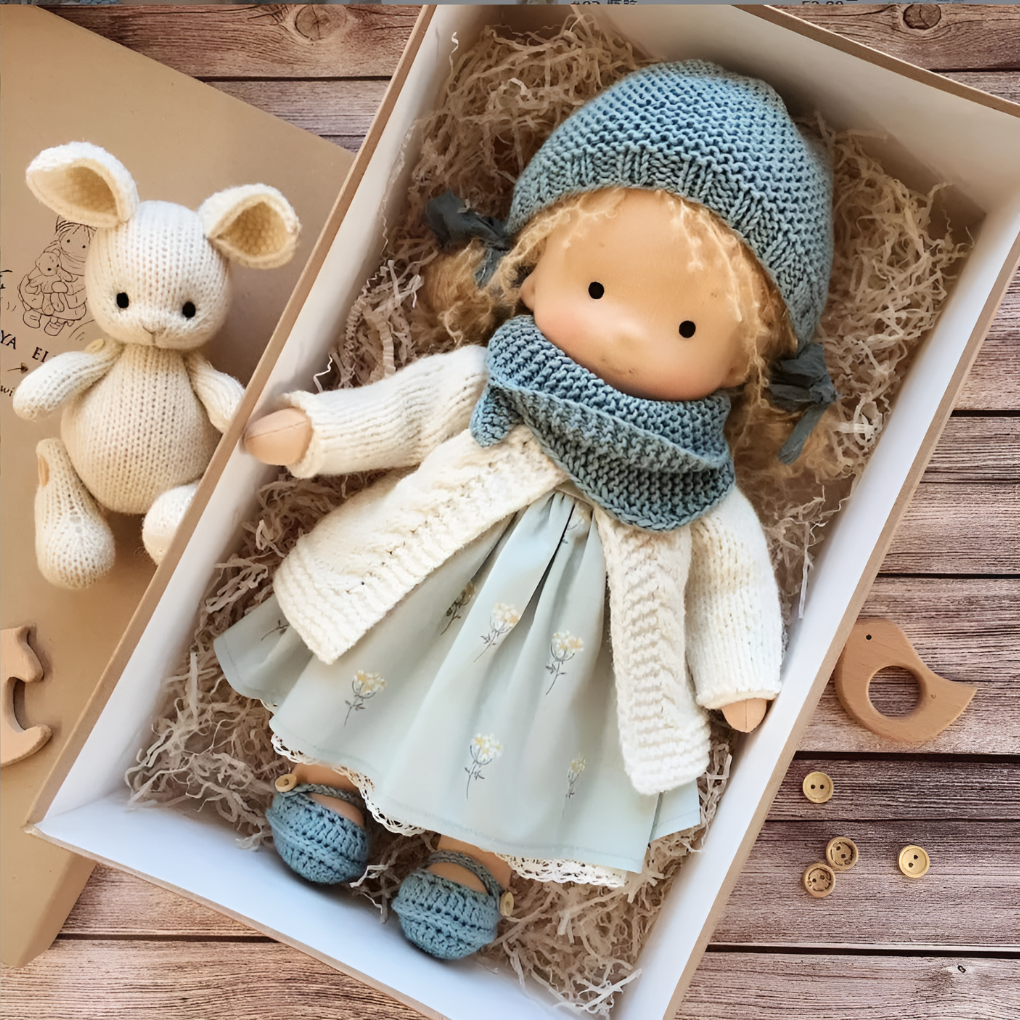 Glevato | Children's Waldorf Cloth Doll with Simple Face