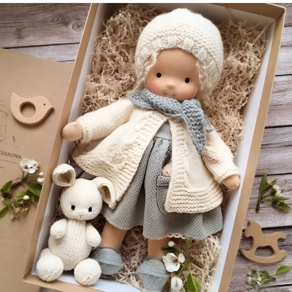 Glevato | Children's Waldorf Cloth Doll with Simple Face