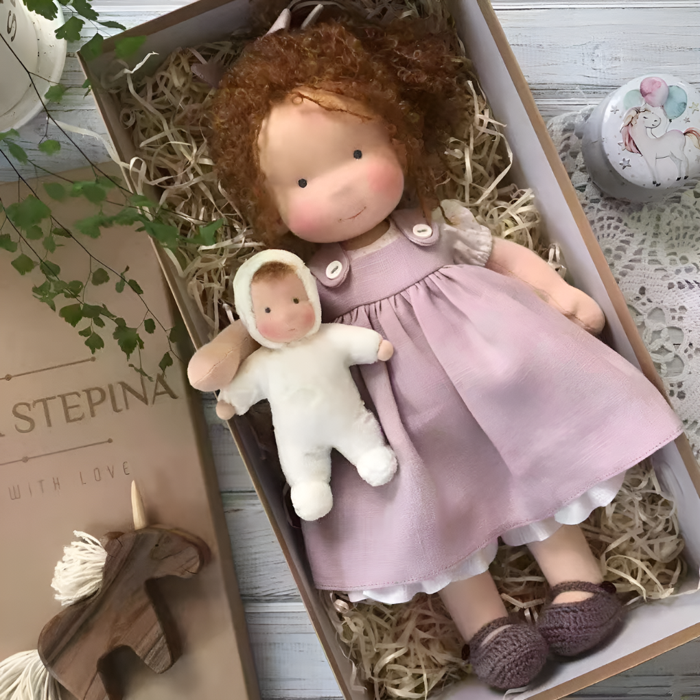 Glevato | Children's Waldorf Cloth Doll with Simple Face