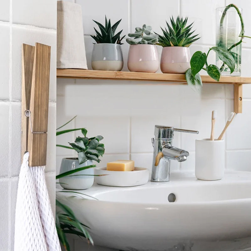 Glevato | Clothespin Bathroom Towel Holder