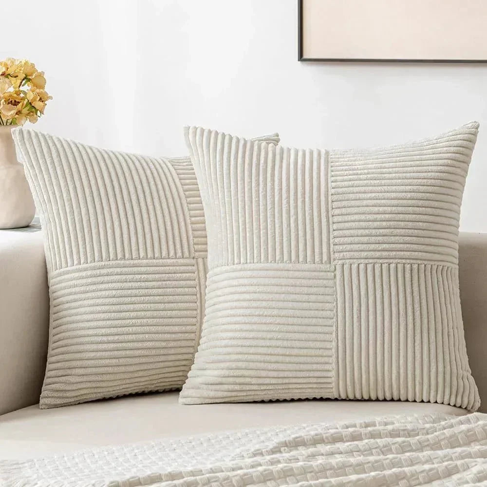 Glevato | Corduroy Patchwork Pillow Covers Decorative Square Cushion Cases