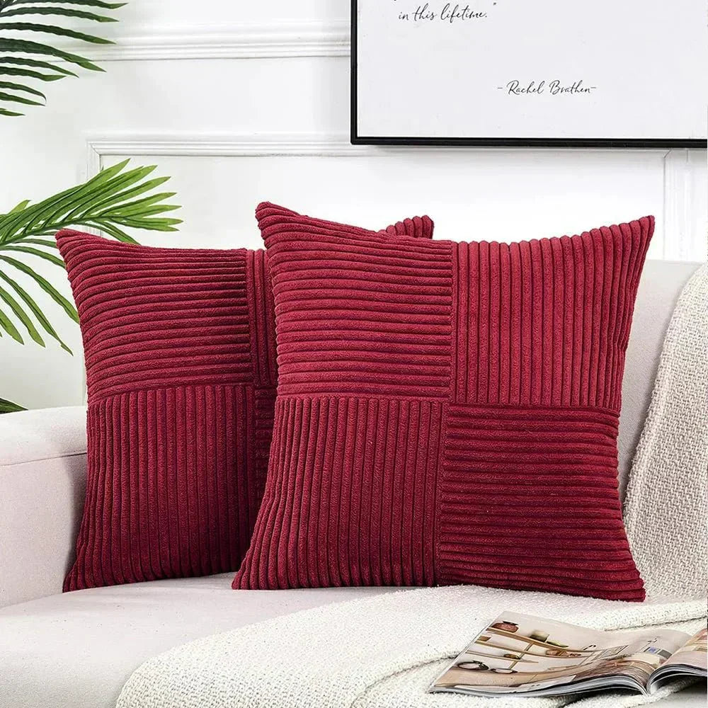 Glevato | Corduroy Patchwork Pillow Covers Decorative Square Cushion Cases