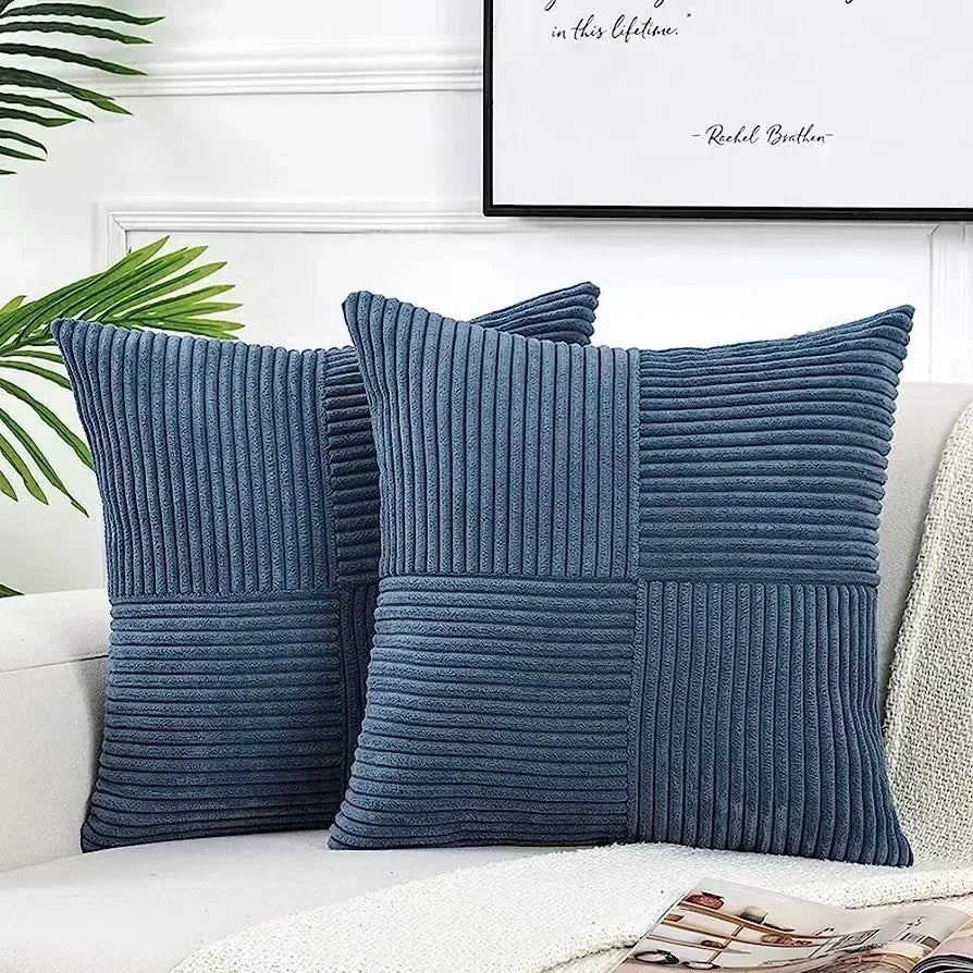 Glevato | Corduroy Patchwork Pillow Covers Decorative Square Cushion Cases
