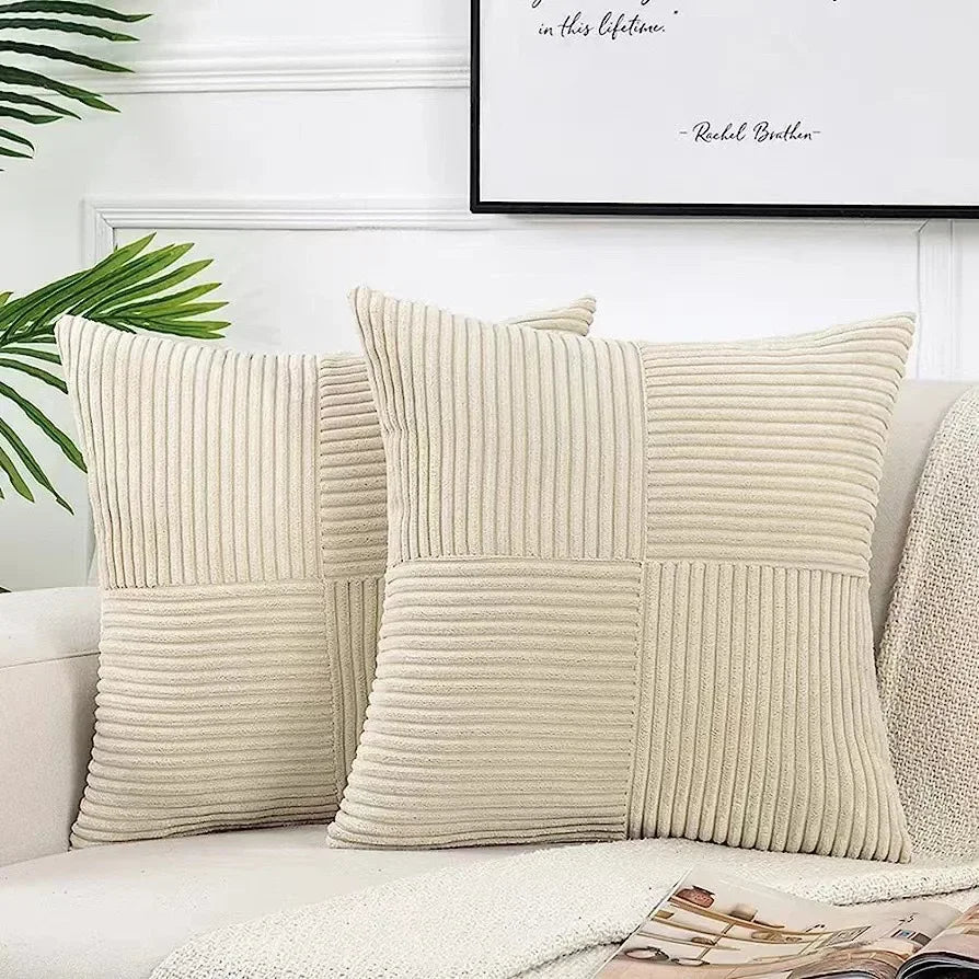 Glevato | Corduroy Patchwork Pillow Covers Decorative Square Cushion Cases