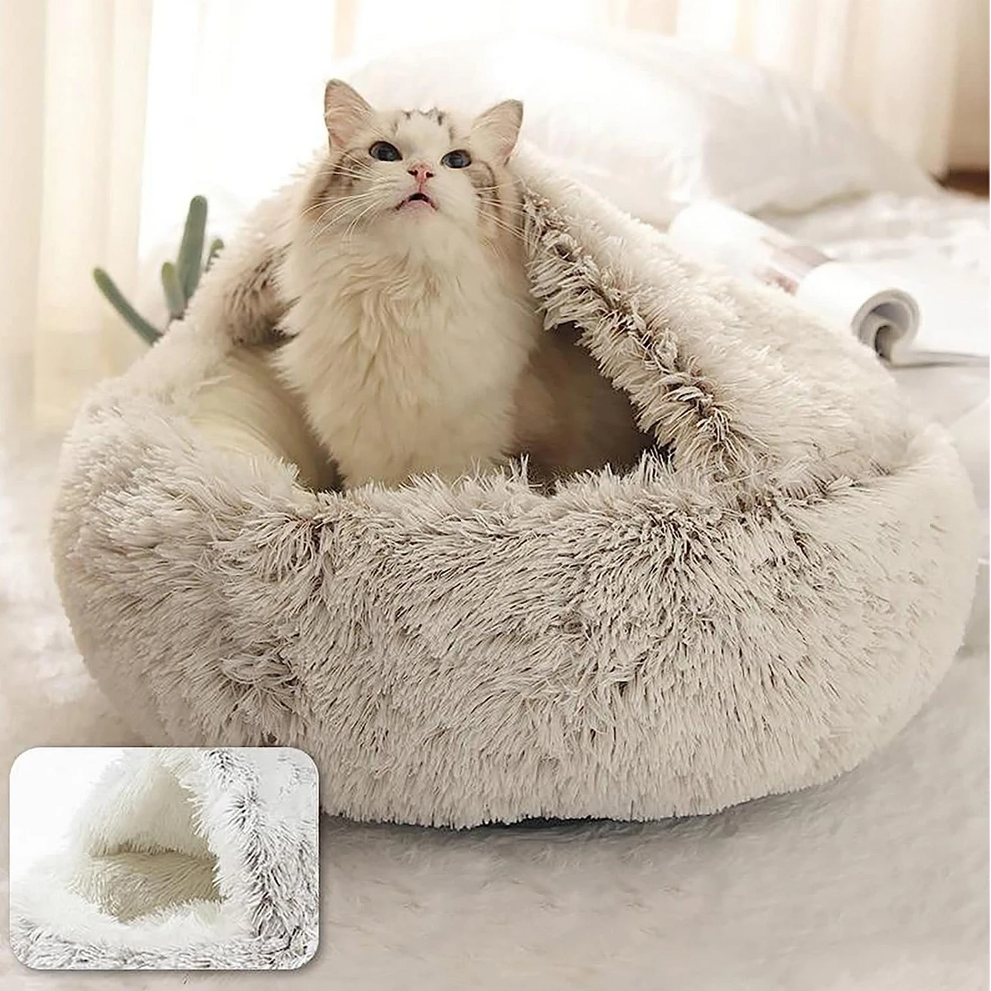 Glevato | Cozy Cave Pet Bed | Calming & Comfortable Dog Bed for Deep Relaxation
