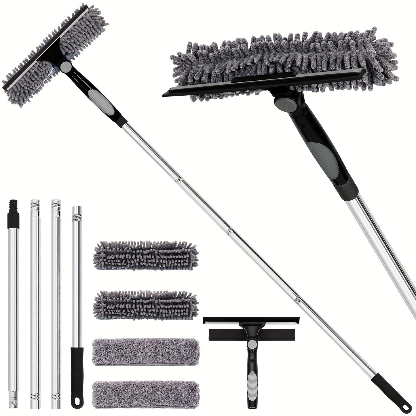Glevato | Crystal Clear Window Cleaner – Professional 2-in-1 Telescopic Window and Glass Cleaning System