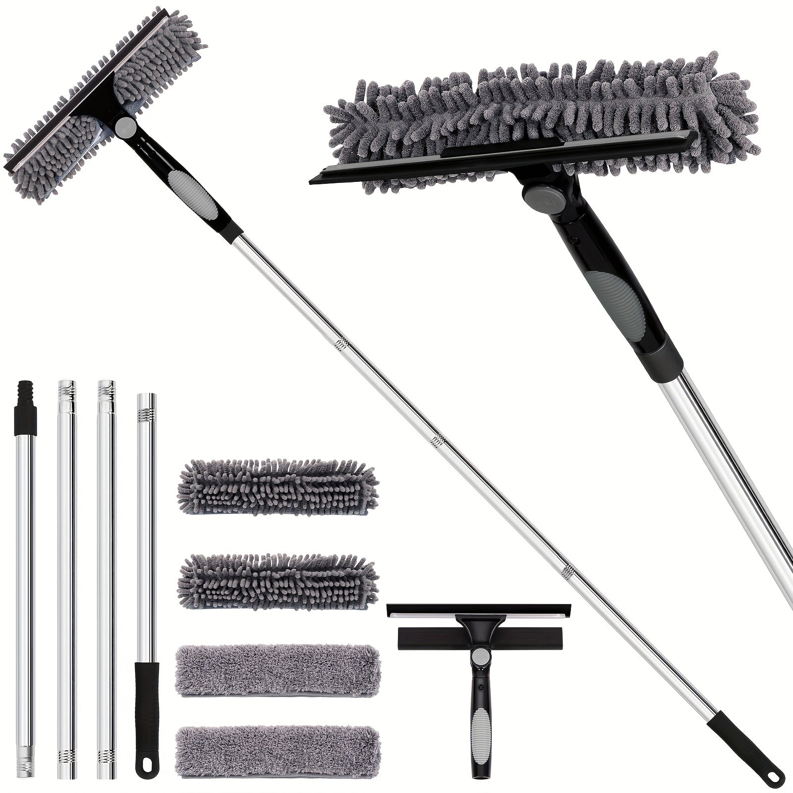 Glevato | Crystal Clear Window Cleaner – Professional 2-in-1 Telescopic Window and Glass Cleaning System
