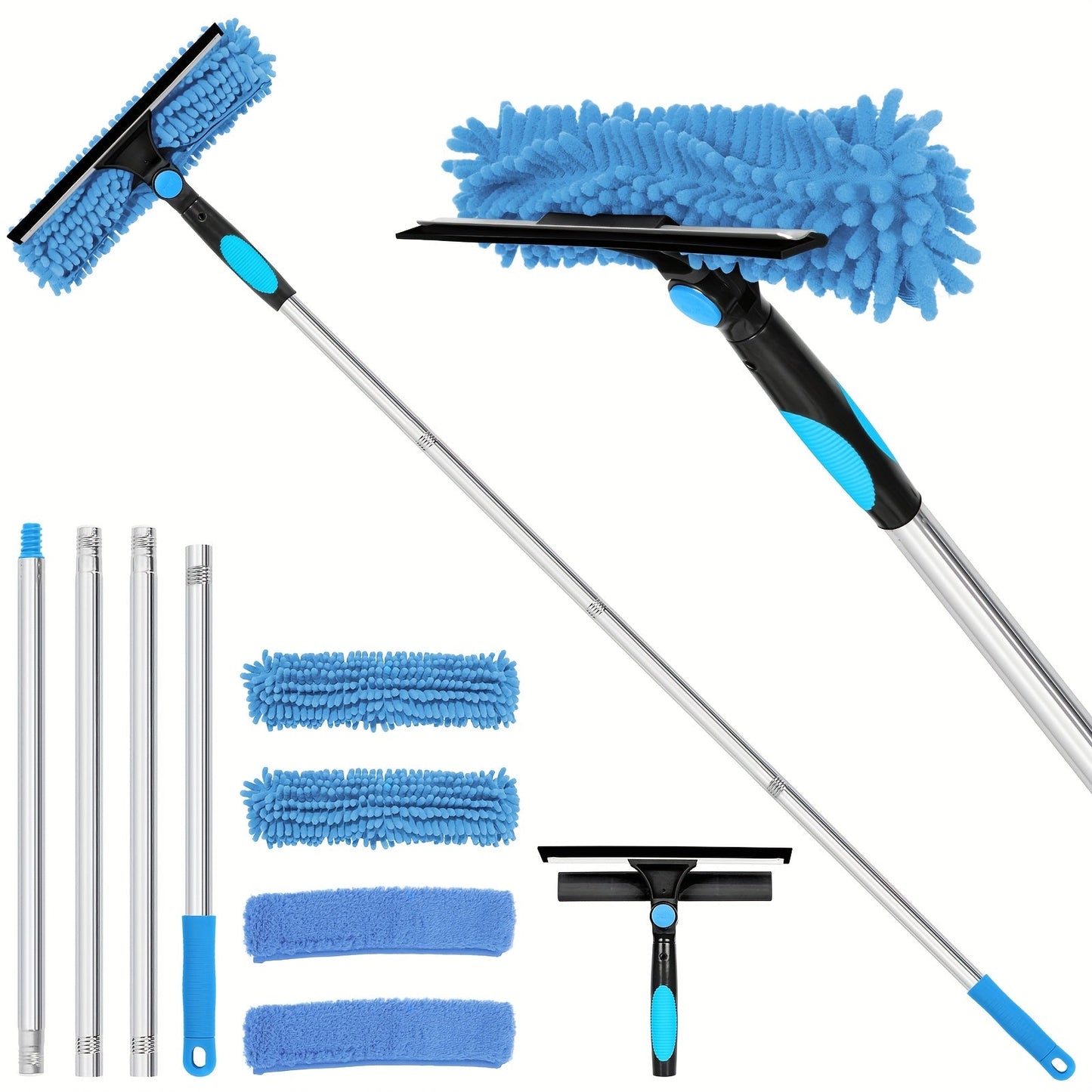Glevato | Crystal Clear Window Cleaner – Professional 2-in-1 Telescopic Window and Glass Cleaning System