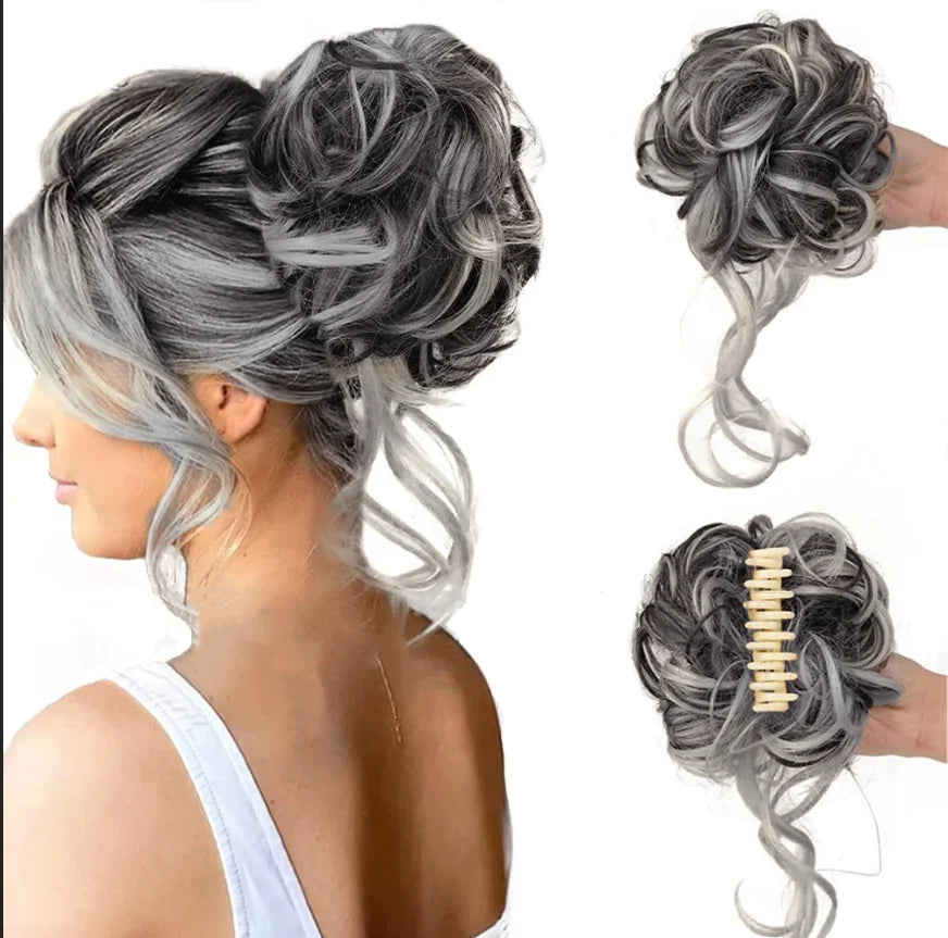 Glevato | Curly Hair Bun – Clip-in Hair Piece with Volume and Natural Look