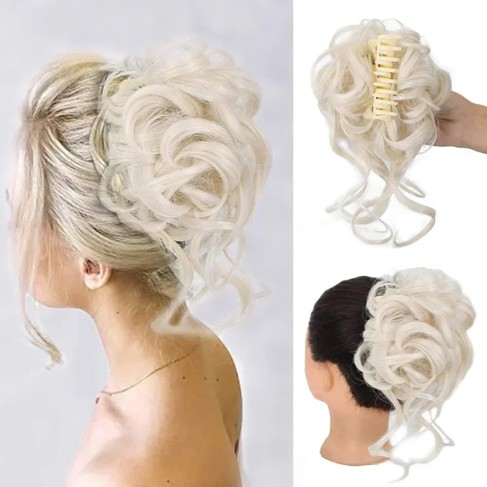 Glevato | Curly Hair Bun – Clip-in Hair Piece with Volume and Natural Look