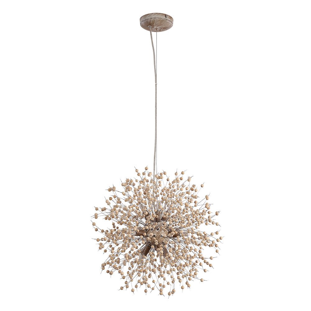 Glevato | Dandelion Pendant Light with Wooden Beads | Firework Starburst Design