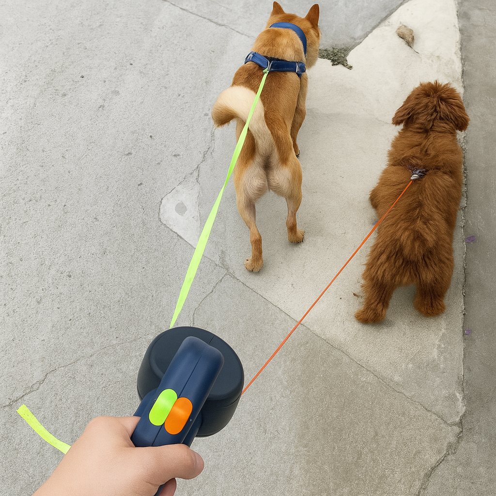 Glevato | Dual Retractable Dog Leash with 360° Swivel